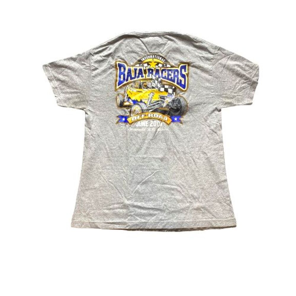VTG Baja Racers Shirt Adult Large Gray Off Road Ensenada Racing Hot Rod Y2K Mens